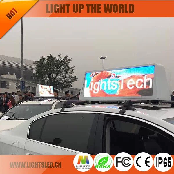 Outdoor Double-Side P5 Full Color 3G WIFI Taxi Roof LED Sign Car Color LED Display